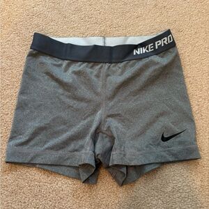 Nike Pro Gray Shorts with Black Accents